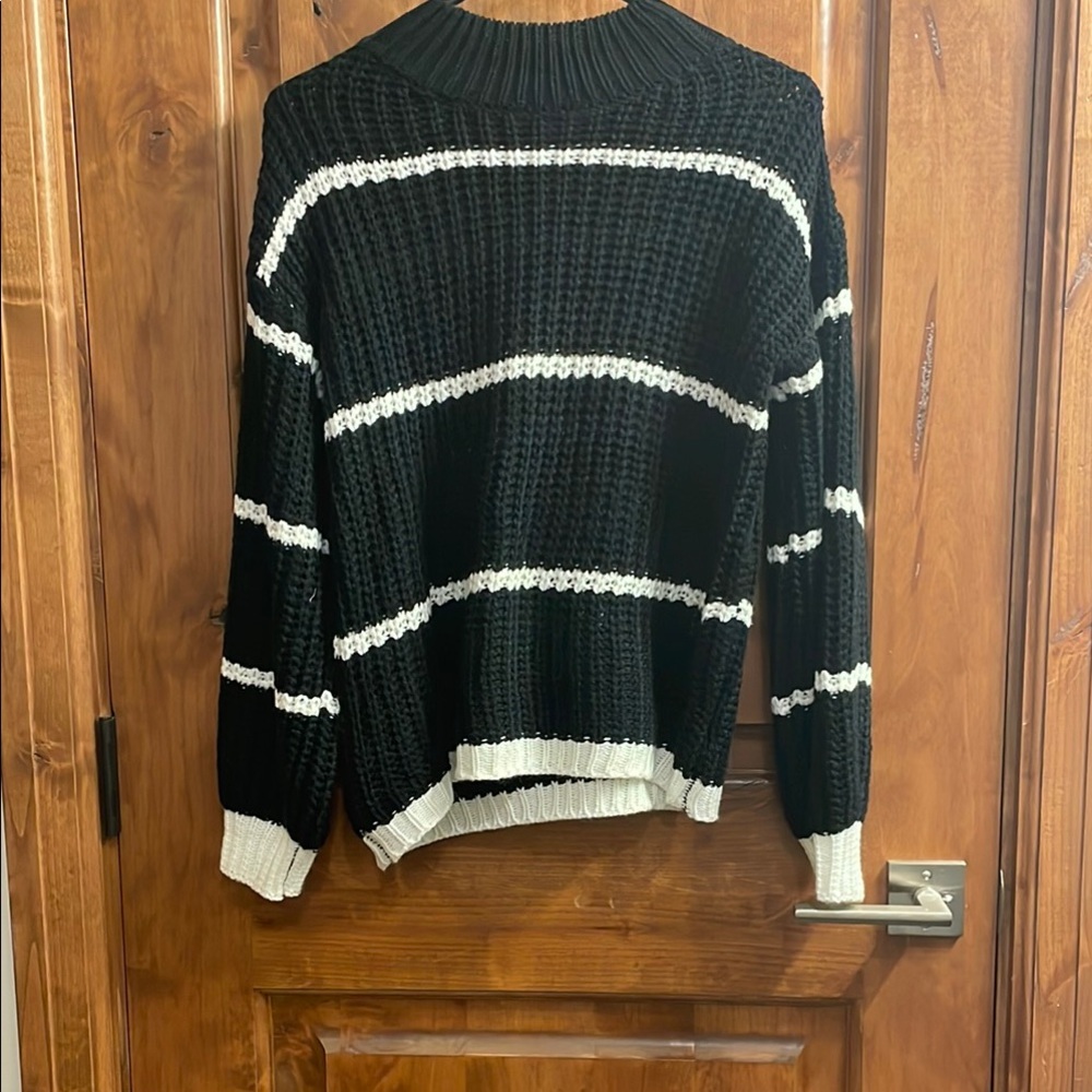 Black and White Striped Sweater